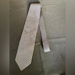 Giorgio Armani, 100% Silk - Blue and Gray Striped Tie